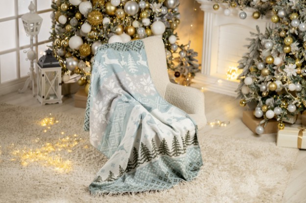 Picture of Manamo  Dear Love  პლედი ბამბა აკრილის წითელი/ბეჟი  160x230 სმ