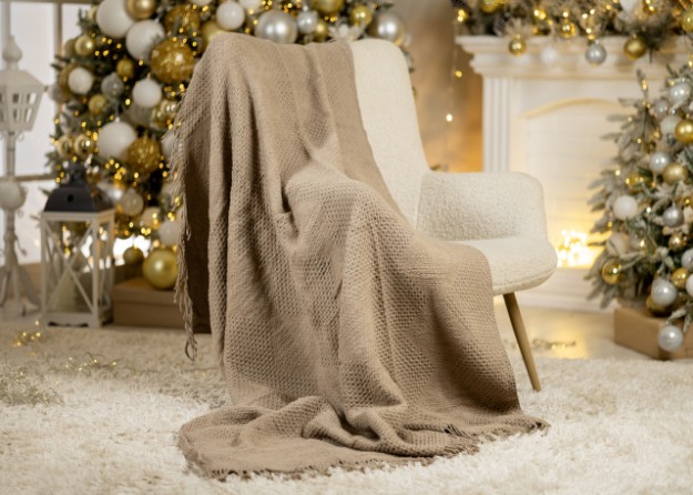 Picture of Manamo  Tetra  პლედი ბამბა აკრილის ბეჟი  220x230 სმ