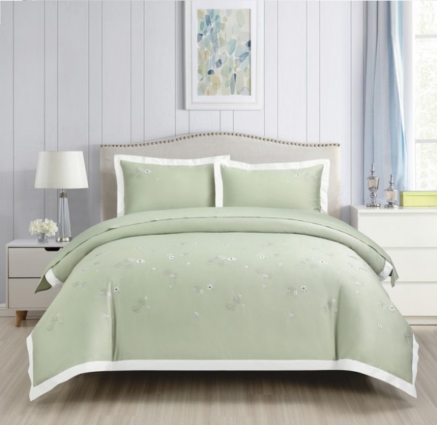 Picture of Manamo Moon Bed Linnen Set  Saten Embroidered Mint Double200x220 cm+240x260 cm+50x70 cm(2)