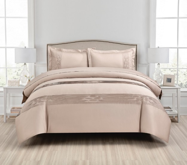 Picture of Manamo Zora Bed Linnen Set  Saten Embroidered Light Blue Double200x220 cm+240x260 cm+50x70 cm(2)