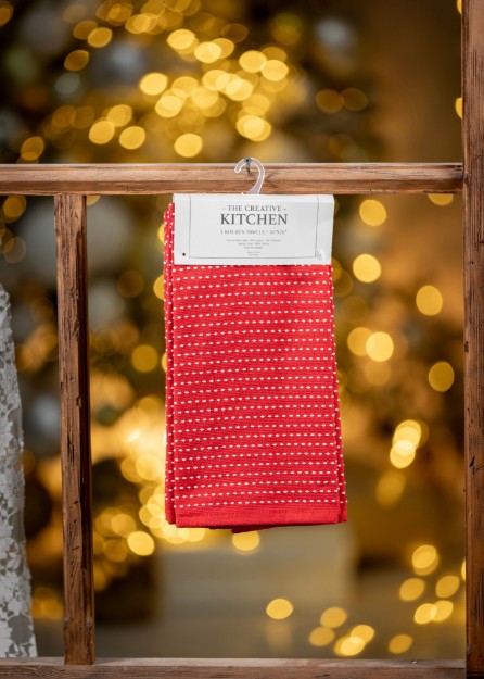 Picture of Manamo Line Kitchen Towel Set Cotton Red  41x66+3 სმ