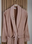 Picture of Manamo Tiny Rose Embroidered Bathrobe Cotton Blush L/XL