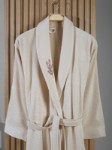 Picture of Manamo Tiny Rose Embroidered Bathrobe Cotton Linen L/XL