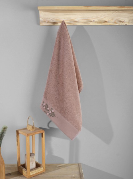 Picture of Manamo Tiny Rose Embroidered Face Towel Cotton Blush 50x85 cm