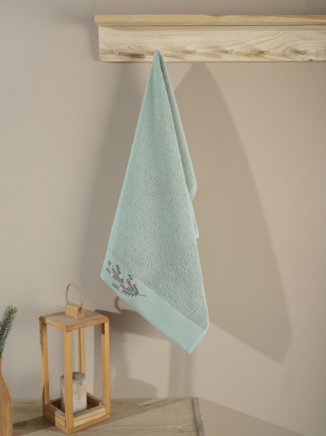 Picture of Manamo Tiny Rose Embroidered Face Towel Cotton Cameo 50x85 cm