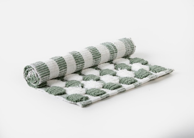 Picture of Manamo Big Square Bath Mat Micro-chenille Green Hand-woven40x60 cm