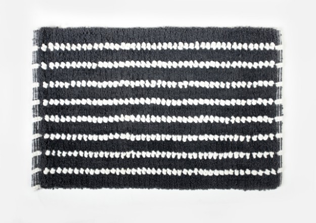 Picture of Manamo Dots Bath Mat Micro-chenille Black Hand-woven40x60 cm