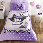 Picture of TAC Kuromi  თეთრეულის ნაკრები ბამბის  ერთ საწოლიანი რეზინიანი ზეწრით 160x220+100x200+50x70 სმ