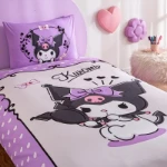 Picture of TAC Kuromi  თეთრეულის ნაკრები ბამბის  ერთ საწოლიანი რეზინიანი ზეწრით 160x220+100x200+50x70 სმ