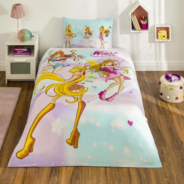 Picture of TAC Winx Magic Bed Linen Set Cotton  Single With Fiitted Sheet 160x220+100x200+50x70 cm