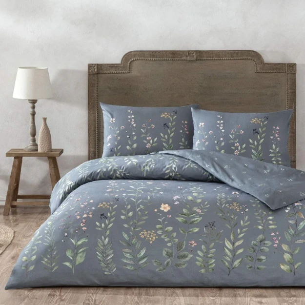 Picture of TAC Serelis Bed Linen Set Cotton Blue Double 200x220+240x260+50x70(2pc)cm