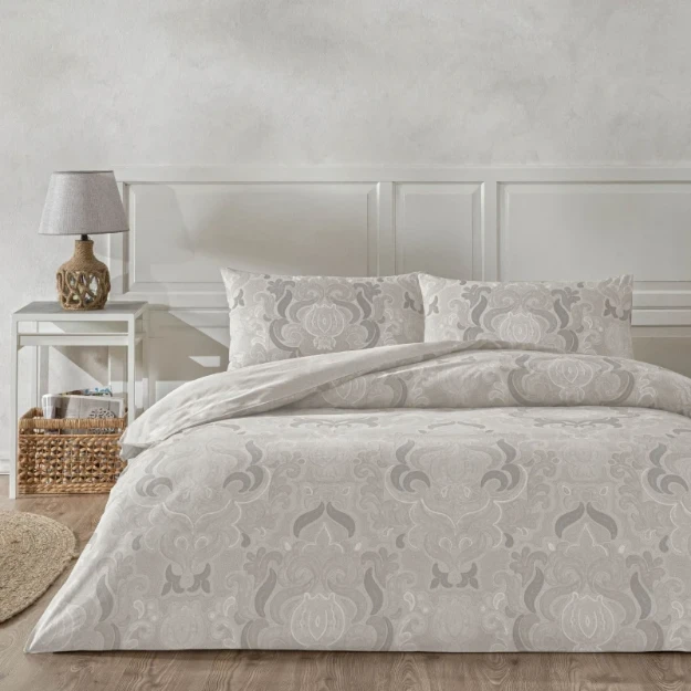 Picture of TAC Norellia Bed Linen Set Cotton Grey Double 200x220+240x260+50x70(2pc)cm