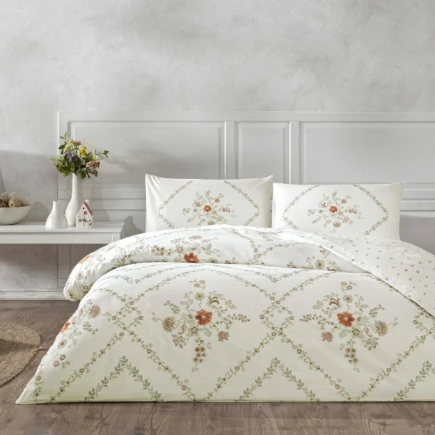 Picture of TAC Elira Bed Linen Set Cotton White Double 200x220+240x260+50x70(2pc)cm