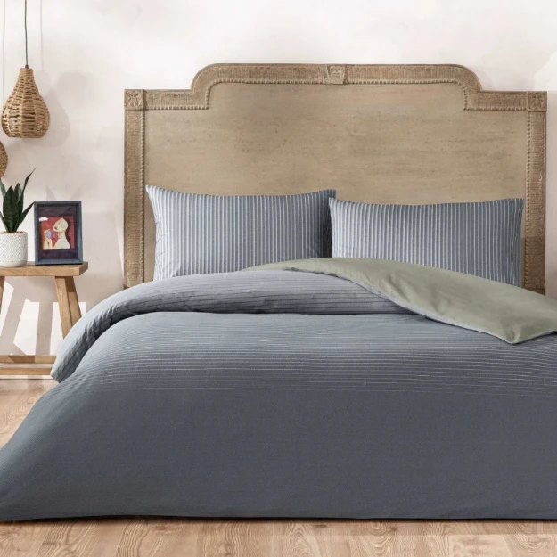 Picture of TAC Marwen Bed Linen Set Cotton Blue Single 160x220+180x260+50x70 cm