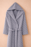 Picture of Manamo Dolce Bathrobe Cotton Grey Jaqcuard Hooded S/M