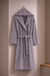 Picture of Manamo Dolce Bathrobe Cotton Plum Jaqcuard Hooded L/XL