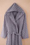Picture of Manamo Dolce Bathrobe Cotton Plum Jaqcuard Hooded 2XL/3XL