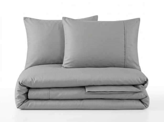 Picture of Manamo Luxury Bed Linen Set Stripe Saten Gray  200x220 +240x260+50x70 cm (2 pcs.)