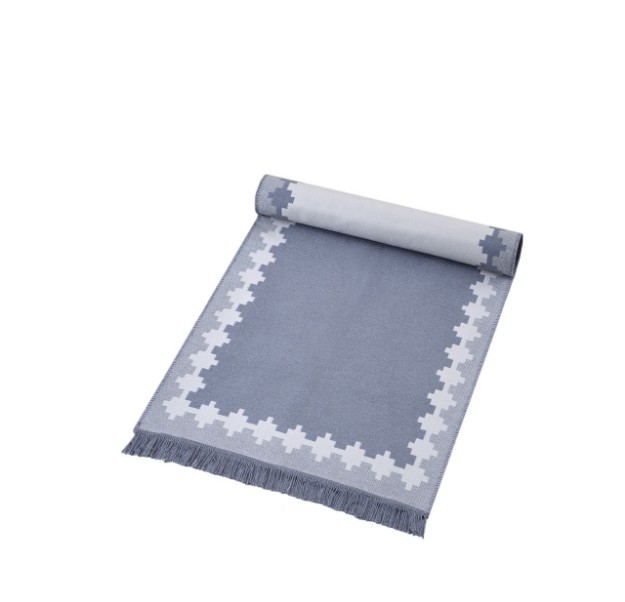Picture of Manamo Cross Fringed Rug Acrylic Grey 120x180 cm