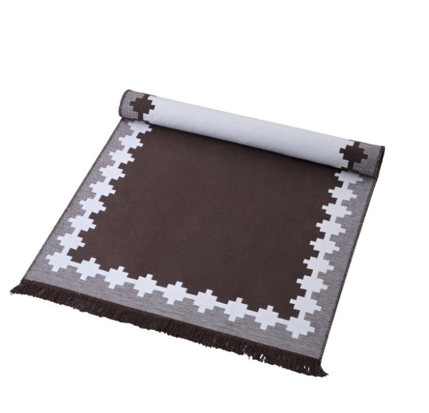 Picture of Manamo Cross Fringed Rug Acrylic Brown 120x180 cm