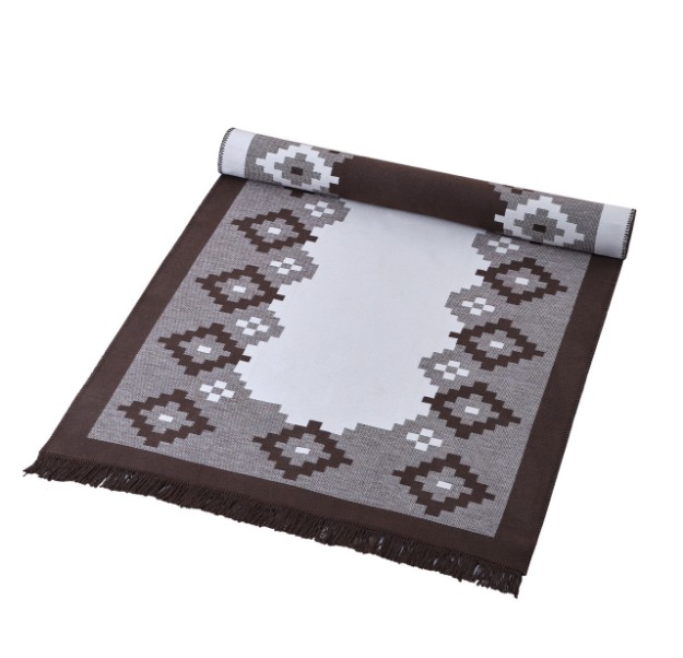 Picture of Manamo Square Fringed Rug Acrylic Brown 120x180 cm