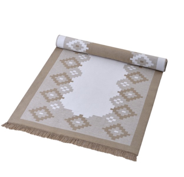 Picture of Manamo Square Fringed Rug Acrylic Beige 120x180 cm
