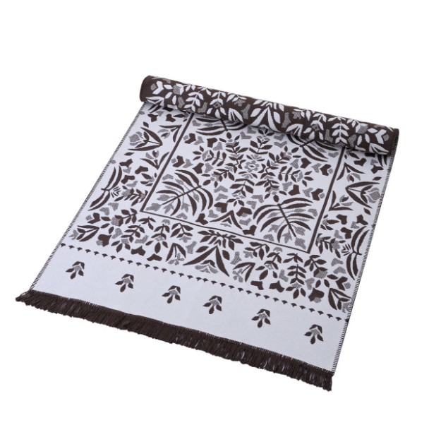 Picture of Manamo Leaf Fringed Rug Acrylic Brown 120x180 cm