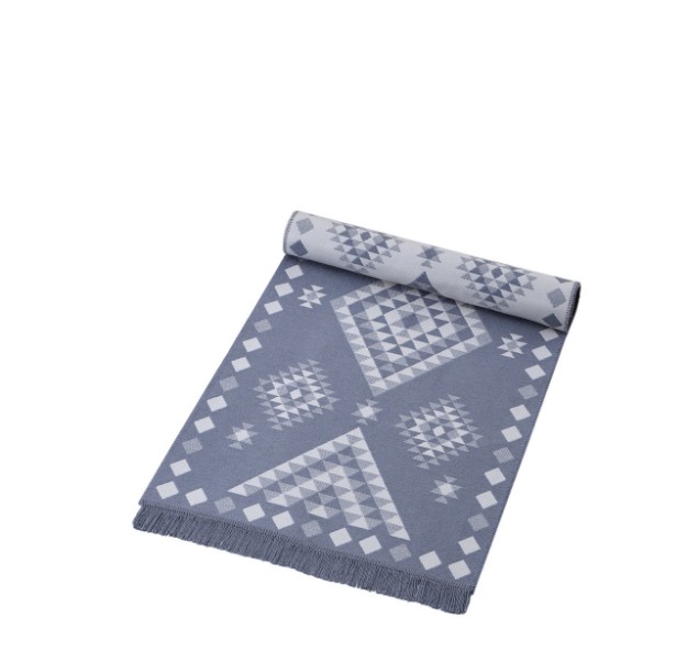Picture of Manamo Geometric Fringed Rug Acrylic Grey 120x180 cm