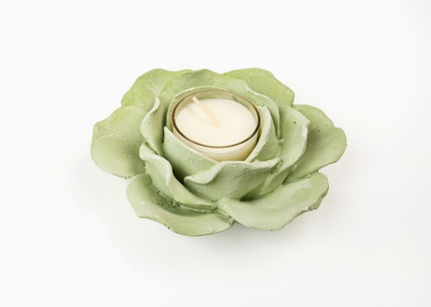 Picture of Manamo Gardenia  Scented Stone Candle Holder  Green