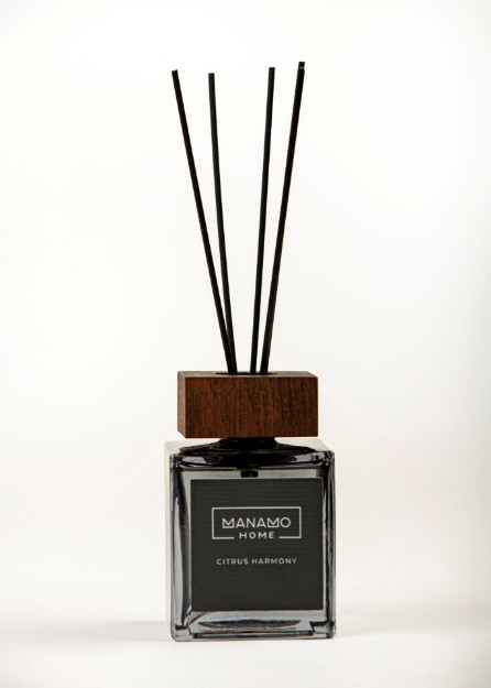 Picture of Manamo Citrus Harmony  Reed Diffuser With Wooden Cap  Grey 200 ml