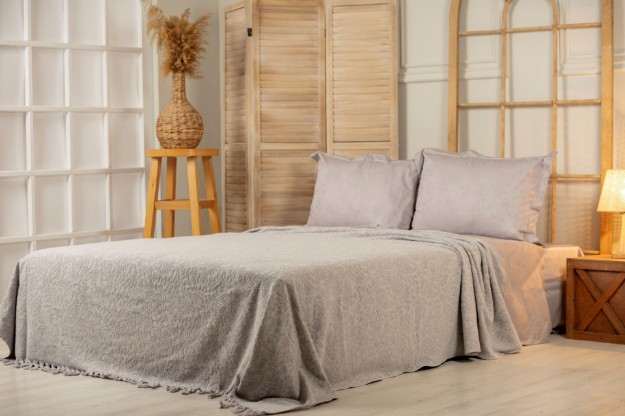 Picture of Manamo Stoke Jacquard  Pique Cotton Grey 160x240 cm