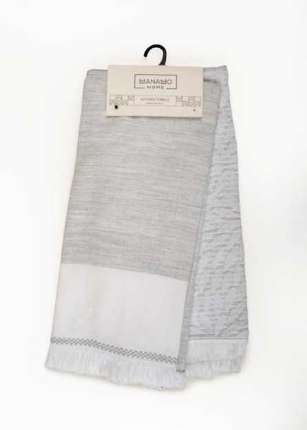 Picture of Manamo Mousse/Leal  Kitchen Towel Cotton Grey 50x70 (2pc)