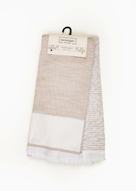 Picture of Manamo Mousse/Leal  Kitchen Towel Cotton Beige 50x70 (2pc)