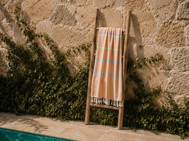 Picture of Manamo Dena Peshtery Beach Towel Cotton Salmon  90x180 cm