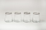 Picture of Manamo Avantgarde  Water Glass  Transparent / Silver Rim 420 cc × H 100 mm × Ø 90 mm