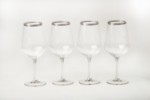 Picture of Manamo Avantgarde  Wine Glass  Transparent / Silver Rim 490 cc × H 220 mm × Ø 64 mm