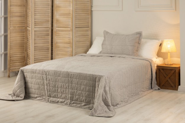 Picture of Manamo Diagonal Faux  Bed Cover Set Polyester Grey 180X240+50X70 CM
