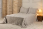Picture of Manamo Diagonal Faux  Bed Cover Set Polyester Grey 240X250+50X70 CM(2)