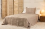 Picture of Manamo Diagonal Faux  Bed Cover Set Polyester Taupe 180X240+50X70 CM