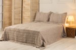 Picture of Manamo Diagonal Faux  Bed Cover Set Polyester Taupe 240X250+50X70 CM(2)