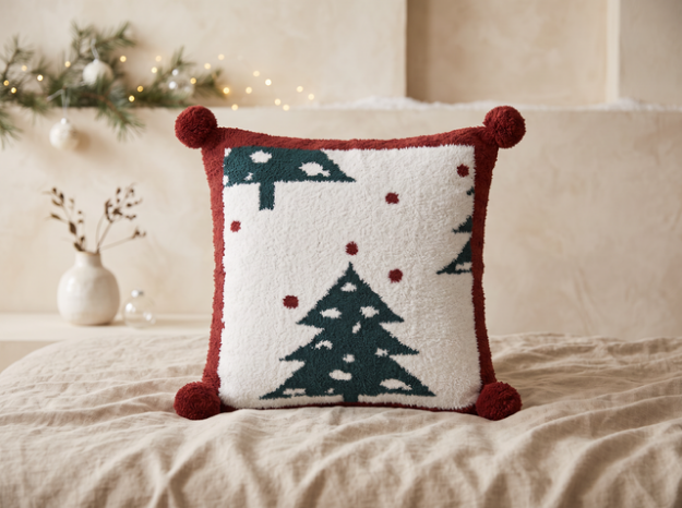 Picture of Manamo Silva Decorative Pillow Case Polyester Christmas Green/Red 45X45CM+4