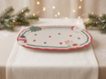 Picture of Manamo Bianca  Decorative Plate Ceramic Red/White/Cameo Green 31x18.8x2.1 cm