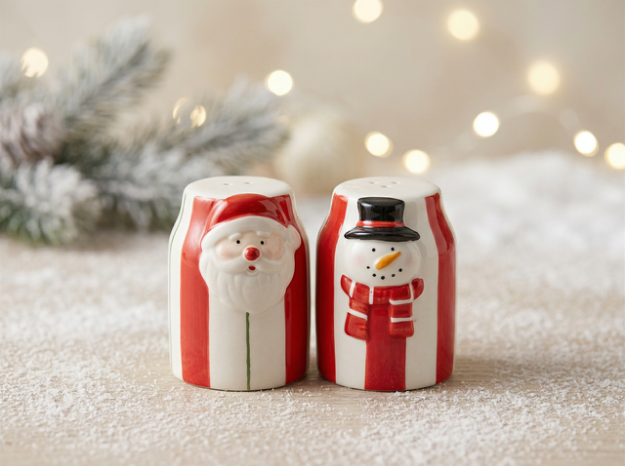 Picture of Manamo Noble  Salt & Pepper Shaker Ceramic Red/White 6.5x6x7.8 cm